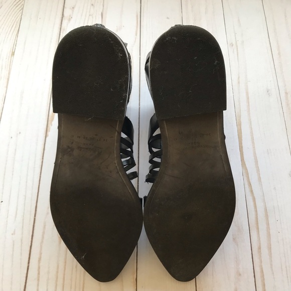 Zara Black Gladiator Pointed Toe Ankle Strap Sandals - Picture 4 of 8